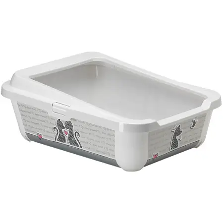 Moderna Hercules Cats in Love МОДЕРНА ЗАКОХАНІ КОТИ туалет з бортиком для котів, 51х39х19см , Білий