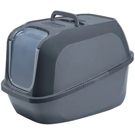 Moderna Mega Deluxe МОДЕРНА МЕГА ДЕЛЮКС закритий туалет з відкидною кришкою для котів, 65.8х48.6х45.8см , Холодно-сірий
