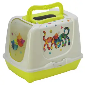 Moderna Trendy Cat Friends Forever МОДЕРНА ДРУЗІ НАЗАВЖДИ закритий туалет для котів, 50х39х37см, лимонный