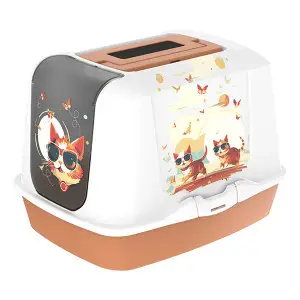 Moderna Trendy Cat Indy&Louise МОДЕРНА ІНДІ та ЛУЇЗА закритий туалет для котів , 50х39х37 см, Карамель
