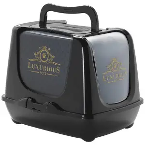 Moderna Trendy Cat Luxurious МОДЕРНА ЛАКШЕРІЗ закритий туалет для котів , Чорний, 50х39,1х38,9 см