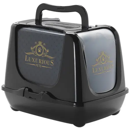 Moderna Trendy Cat Luxurious МОДЕРНА ЛАКШЕРІЗ закритий туалет для котів , Чорний, 50х39,1х38,9 см
