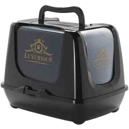 Moderna Trendy Cat Luxurious МОДЕРНА ЛАКШЕРІЗ закритий туалет для котів , Чорний, 57,3х44,4х43,8 см