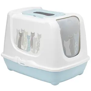 Moderna Trendy Cat Maasai МОДЕРНА МАСАЇ закритий туалет для котів , 50х39х37 см, Блакитний