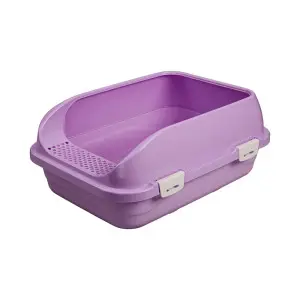 Туалет AnimAll CNR-127 для котів, під наповнювач, з лопаткою, 58×42×24 см, фіолетовий