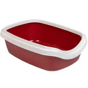 Туалет для котів Природа Comfort M, 41х30х13,5 см, бордовий