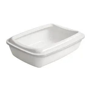 Туалет під наповнювач AnimAll CNR-106 для котів, з лопаткою, білий, 50×37×13.5 см