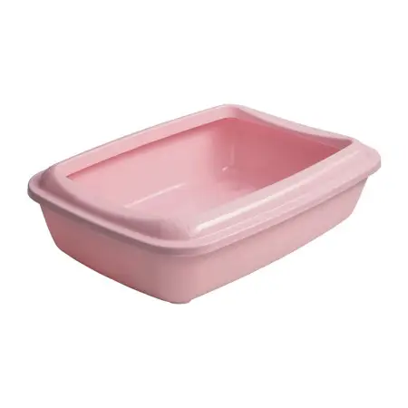 Туалет під наповнювач AnimAll CNR-106 для котів, з лопаткою, рожевий, 50×37×13.5 см