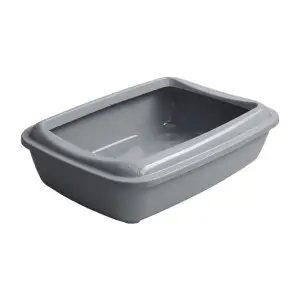 Туалет AnimAll CNR-127 для котів, під наповнювач, з лопаткою, 58×42×24 см, сірий