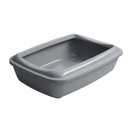 Туалет під наповнювач AnimAll CNR-106 для котів, з лопаткою, сірий, 50×37×13.5 см