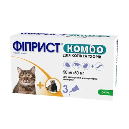 Краплі Фіпріст комбо 0,5мл для котів,1уп.