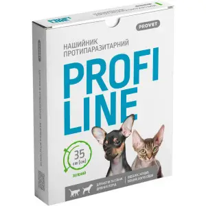 Нашийник протипаразитарний Profiline для котів та собак дрібних порід 35 см зелений