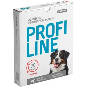 Нашийник протипаразитарний Profiline для собак великих порід 70 см кораловий