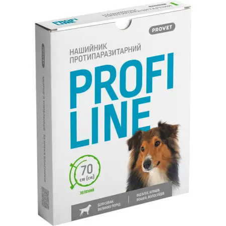 Нашийник протипаразитарний Profiline для собак великих порід 70 см зелений