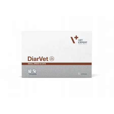Vet Expert DiarVet ДіарВет (6 капс. Twist Off) - засіб для котів і собак малих порід проти діареї (бентоніт, інулін, пектин, таніни, віт А)