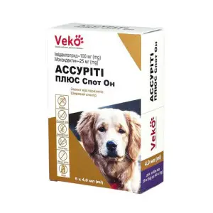 VEKO Ассуріті Плюс Спот Он для собак 25-40 кг (6 х 4,0 мл)