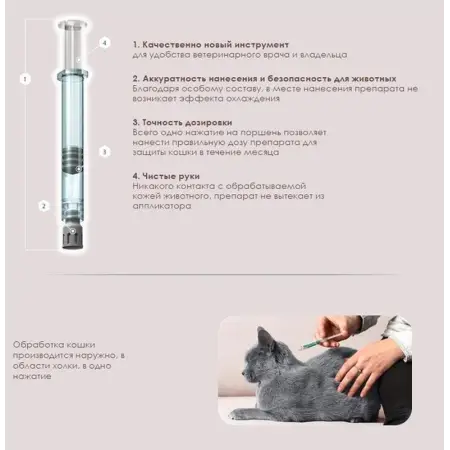 Краплі на холку Бродлайн від бліх і кліщів для котів вагою 2.5-7.5 кг 3 піпетки