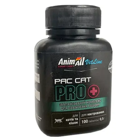 Вітаміни AnimAll VetLine PAC CAT PRO для котів та котів 0.5 г × 100 табл