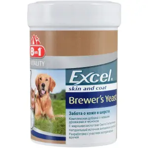 Вітаміни 8in1 Excel «Brewers Yeast» для собак та котів, пивні дріжджі з часником, 260 шт (для шкіри та шерсті)