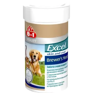 Вітаміни 8in1 Excel «Brewers Yeast» для собак та котів, пивні дріжджі з часником, 780 шт (для шкіри та шерсті)