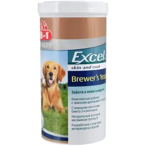 Вітаміни 8in1 Excel «Brewers Yeast» для собак та котів, пивні дріжджі з часником, 1430 шт (для шкіри та шерсті)