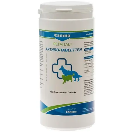Вітаміни Canina Petvital Arthro-Tabl. для собак та котів, для проблемних суглобів, 1000 г (1000 табл)