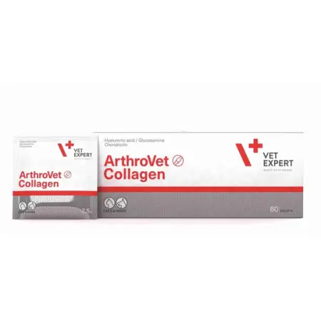 Харчова добавка для собак та котів Vet Expert ArthroVet Collagen для підтримання здоров’я функції хрящів і суглобів у котів і собак 60 шт