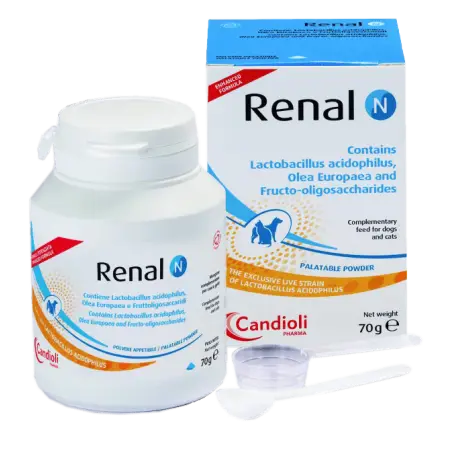 Пищевая добавка Ренал N Candioli 70гр порошок - снижение АД в почках, поддержка шкт для собак и кошек