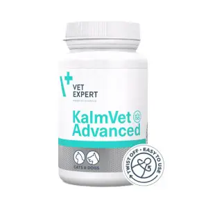Харчова добавка Vet Expert KalmVet Advanced що зменшує симпотоми стресу у котів і собак (60 капс.Twist off)