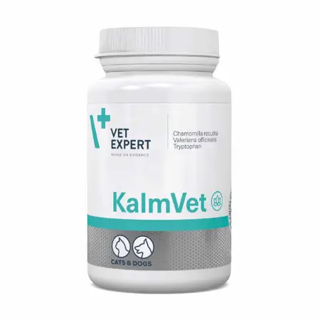 Вітаміни Vet Expert KalmVet, що зменшує симптоми стресу у котів і собак, 60 капс.