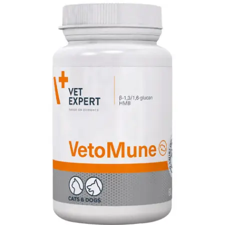 Харчова добавка Vet Expert VetoMune засіб для підтримання імунітету у котів і собак, 60 капс.