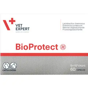 Харчова добавка VetExpert BioProtect для котів і собак із порушеною шлунково-кишковою мікрофлорою 60 капсул