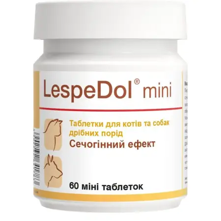 Вітаміни Dolfos LespeDol mini при захворюваннях сечовивідних шляхів для собак та котів, 60 міні таблеток