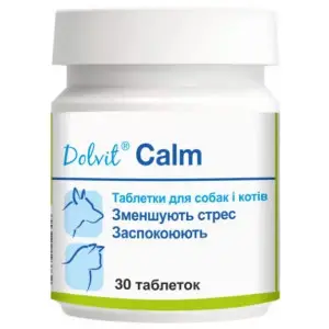 Вітаміни Dolvit Calm для зменшення стресу у собак та котів, 30 таблеток