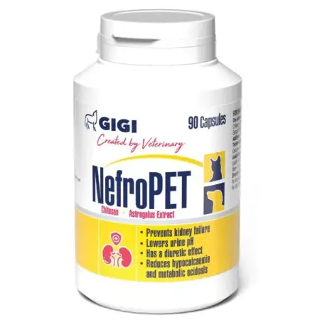 Вітамінно-мінеральний комплекс GiGi NefroPET (НефроПет) для лікування ниркової недостатності у собак та котів 90 капс.
