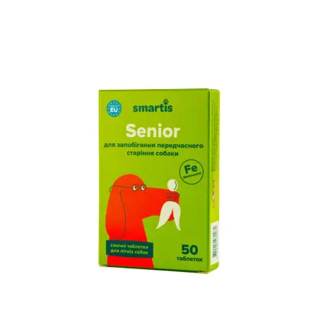 Вітаміни Smartis Senior з метіоніном та залізом для собак, 50 таб.