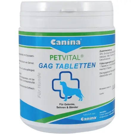 Вітаміни Canina Petvital GAG для собак, глюкозамін з екстрактом мідій, для суглобів та тканин, 600 г (600 табл)