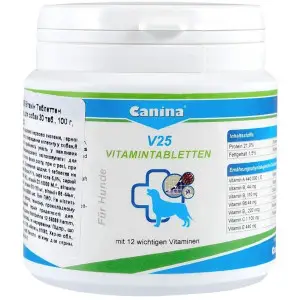 Вітаміни Canina V25 Vitamintabletten для собак, полівітамінний комплекс, 100 г (30 табл)