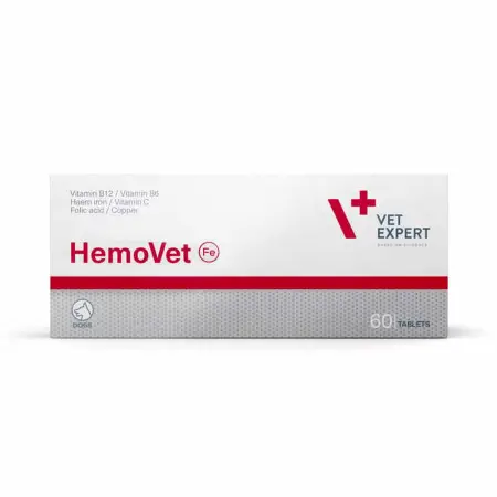 Харчова добавка Vet Expert HemoVet Легкозасвоюване гемове залізо для собак, 60 табл.