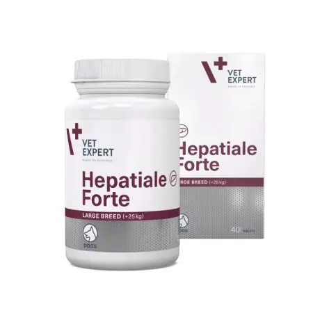 Харчова добавка Vet Expert Hepatiale Forte Large Breed для підтримання та захисту функцій печінки у собак великих порід, 40 таб.