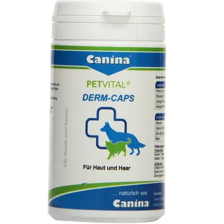 Вітаміни Canina PetVital Dеrm-Caps для собак та котів, для проблемної шерсті, 40 г (100 табл)