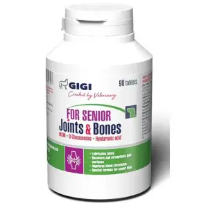 Вітамінно-мінеральний комплекс GIGI FOR SENIOR Joints & Bones для зміцнення та відновлення суглобів у собак похилого віку + гіалуронова кислота 1 таблетка на 10 кг 90 табл.
