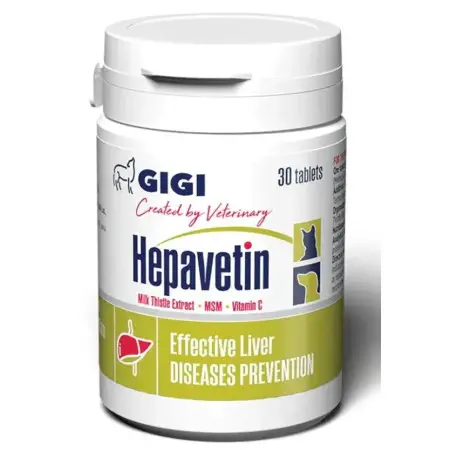Витаминно-минеральный комплекс GiGi Hepavetin (Хепаветин) гепатопротектор для кошек и собак 30 табл.