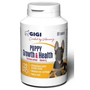 Вітамінно-мінеральний комплекс GIGI PUPPY Growth & Health для зміцнення кісткової та хрящової тканини у цуценят 1 таблетка на 5 кг 90 табл.