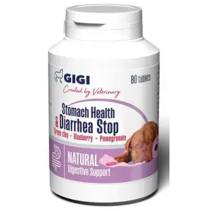 Вітамінно-мінеральний комплекс GiGi Stomach Health & Diarrhea Stop для нормалізації функції травної системи 1 таблетка на 10 кг 80 табл.