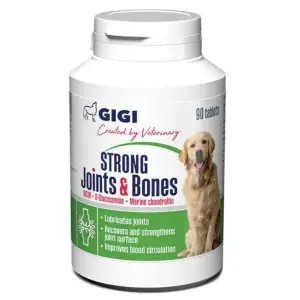 Вітамінно-мінеральний комплекс GIGI STRONG Joints & Bones для зміцнення та відновлення суглобів у собак 1 таблетка на 10 кг 90 табл.