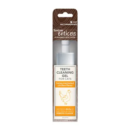 Гель TropiClean ( Тропиклин ) для ухода за полостью рта Enticers Курица маринованная медом (No Brush), для кошек, 59 мл