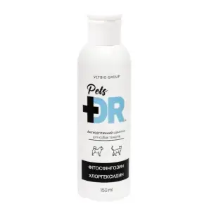 Шампунь Dr.Pets з фітосфінгозином та хлоргексидином, антисептичний, для собак і котів, 150 мл