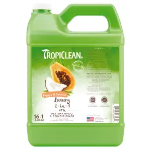 Шампунь-Кондиционер TropiClean (Тропиклин) Папайя и кокос, концентрат, увлажняющий, для собак и кошек, 3,8 л