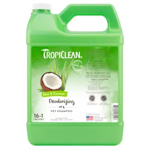 Шампунь TropiClean ( Тропіклін ) Алоє та кокос, концентрат, дезодоруючий, для собак та котів, 3,8 л